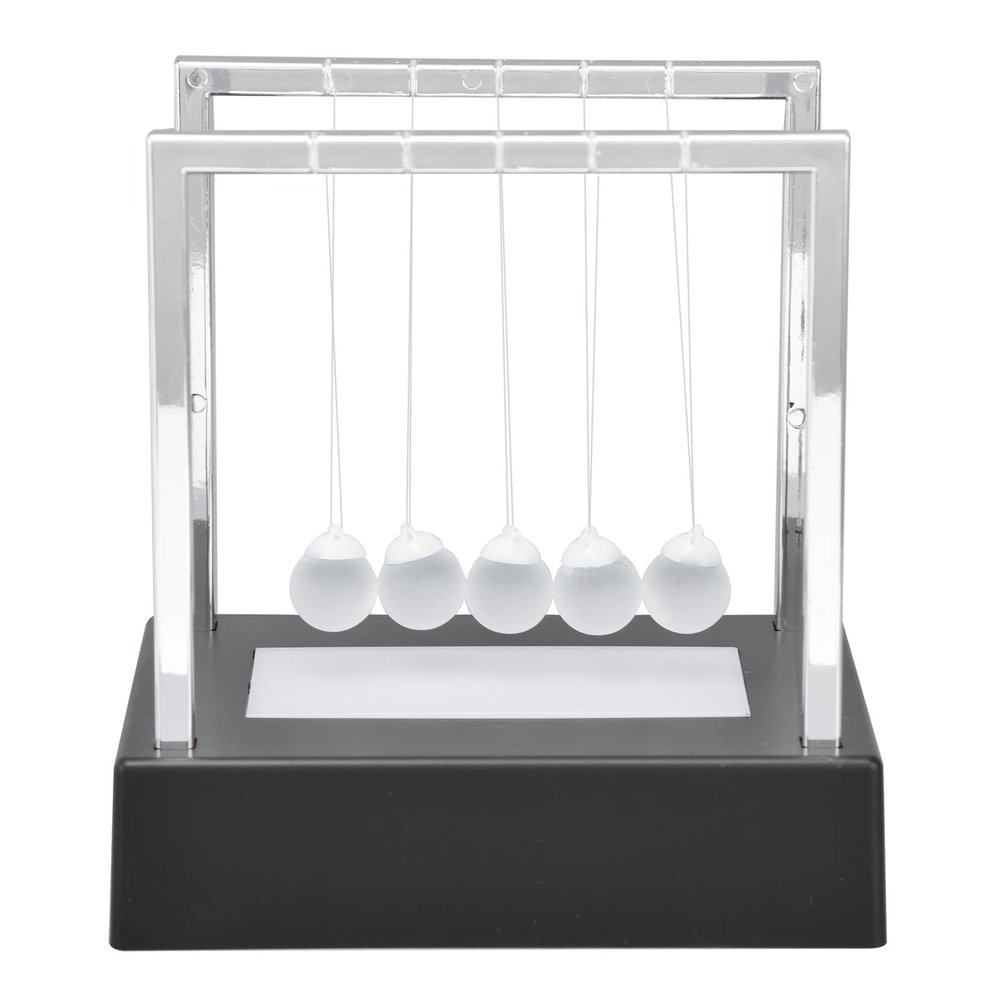 Balance Pendulum Ball Craft Lighting Physics Science Desktop Decoration Black ABS Plastic Glass Ball 12 x 12 x 8 8cm Office Desk Stress Reliever Educational Toy