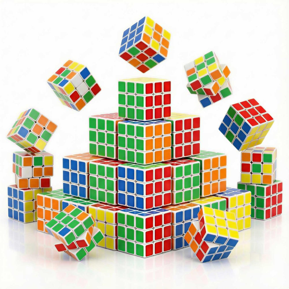 36 Pack Mini Speed Cube Puzzle Party Favors for Kids - Smooth Turning 1.18 in 3x3 Brain Teasers for Classroom Prizes, Treasure Box Toys, Easter Egg Fillers, Valentines Gifts & Goodie Bag Stuffers