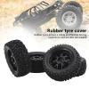 4Pcs RC Tires Rubber Tires Plastic Hub, RC Wheels for 1/10 Off Road Vehicles, Strong Grip Cushioning Wear Resistance, 14 Holes RC Tires with Nuts for Axial HSP Redcat Tamiy view 3