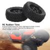 4Pcs RC Tires Rubber Tires Plastic Hub, RC Wheels for 1/10 Off Road Vehicles, Strong Grip Cushioning Wear Resistance, 14 Holes RC Tires with Nuts for Axial HSP Redcat Tamiy view 4