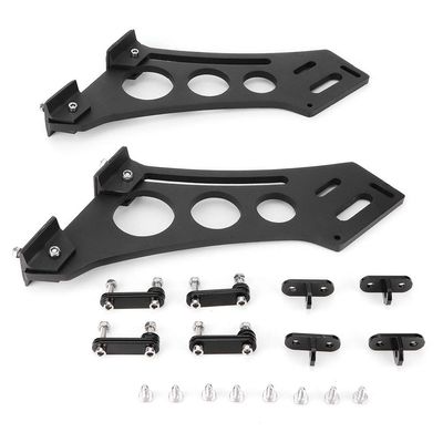10" Universal Car CNC Aluminum Alloy Rear Wing Trunk Racing Tail Spoiler Legs Mount Brackets, High Strength Lightweight Spoiler Mounting Brackets, Aerodynamic Rear Wing Legs with B