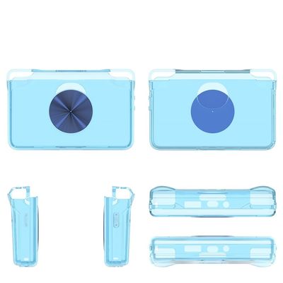 TPU Cover for Retroid Pocket flip 2 Game Console, Shockproof Drop-Proof Protective Case Cover Skin Shell for Retroid Pocket Flip 2 (Transparent Blue)