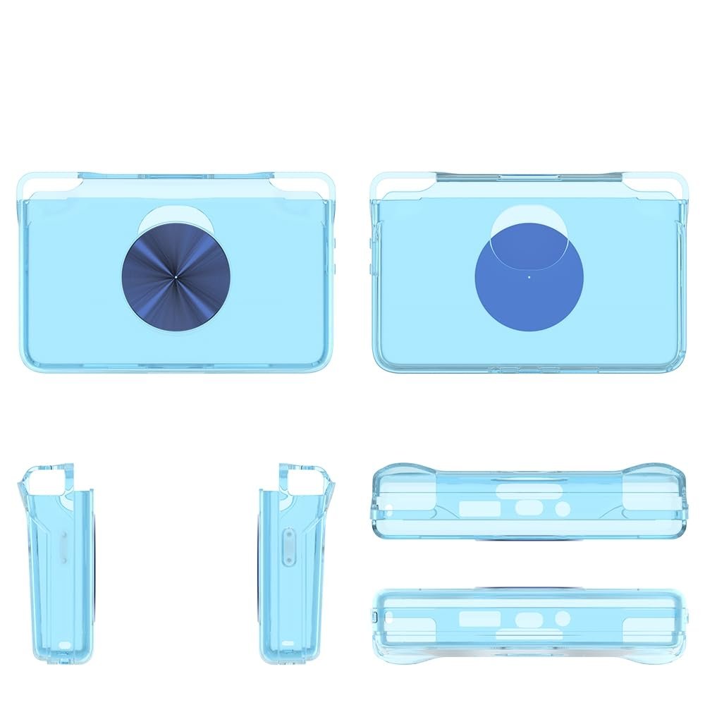 TPU Cover for Retroid Pocket flip 2 Game Console, Shockproof Drop-Proof Protective Case Cover Skin Shell for Retroid Pocket Flip 2 (Transparent Blue)
