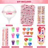 24 Pcs Giant Lollipop-Shaped Valentine's Day Stationery Gift Set Includes Cards, Pencils, Stickers, Erasers, Stampers & Sharpeners - Perfect for Classroom Exchange & Party Favors view 2