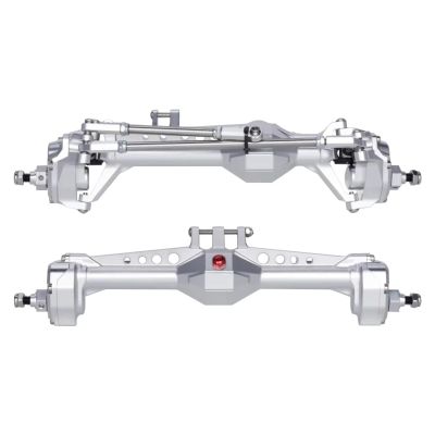 cvking RC Car Front Rear Axle for Phoenix VS4-10 F10 1/10 RC Crawler Car Upgrade Parts Accessories Matel Front and Rear Portal Axle(Silver)