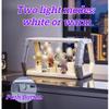 2-Pack LED Light Doorables Display, Cool Figure Display Case with Tiered Steps, Clear Display Case, Suitable for Blind Box Figures(Silver) view 3