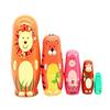 NMGMJQ Matryoshka Stacking Dolls 5 PCS Russian Nesting Dolls Wooden Matryoshka Dolls for Handmade Cute Animals Pattern Nesting Doll Toy Matryoshka Doll Russian view 1
