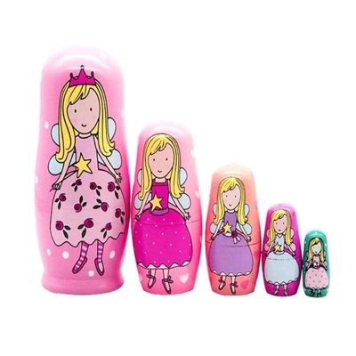 NMGMJQ Matryoshka Stacking Dolls 5 Pcs Nesting Dolls Little Angel Matryoshka Wooden Stacking Nested Handmade Toy for Christmas Matryoshka Matryoshka Doll Russian