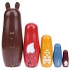 NMGMJQ Matryoshka Stacking Dolls Wooden Matryoshka Dolls Toys 5 Pieces Russian Nesting Dolls Handmade Wood Matryoshka Doll Toy Craft Gift Matryoshka Doll Russian view 3