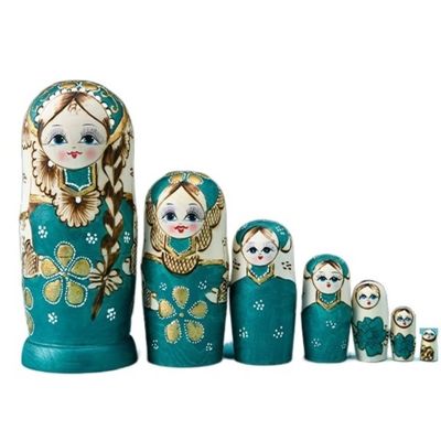 NMGMJQ Matryoshka Stacking Dolls Nesting Dolls Wooden Matryoshka Stacking 7 Pieces Handmade Toy for Christmas Mother's Day Birthday Gifts Matryoshka Doll Russian
