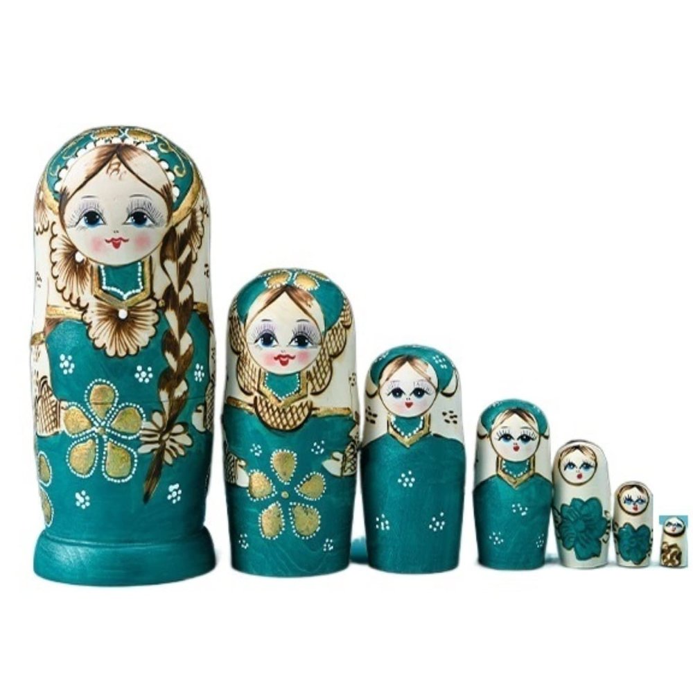 NMGMJQ Matryoshka Stacking Dolls Nesting Dolls Wooden Matryoshka Stacking 7 Pieces Handmade Toy for Christmas Mother's Day Birthday Gifts Matryoshka Doll Russian