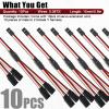 10-Pack 150mm Servo Extension Cable Y Connector 3 Pin Plug Splitters Rc Connector for Jr Futaba Jst Rc Car Quadcopter Airplane (Male to 2 Female Y Harness) view 2