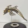 3D Metal Puzzle for Adults, Steampunk Mechanical Dolphin Bionic Oceanic Creature DIY Assembly Model, Creative Desk Ornament & Gift (Kit Version/700+ Pieces) view 2