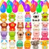 24 Pack Filled Easter Eggs for Kids Prefilled Egg Fillers Squishy Toys Stuffed Easter Eggs Easters Gifts Basket Stuffers for Kids Girls Toddlers Boys Non Candy Easters Egg Hunt Party Favors Animals view 1