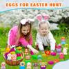 24 Pack Filled Easter Eggs for Kids Prefilled Egg Fillers Squishy Toys Stuffed Easter Eggs Easters Gifts Basket Stuffers for Kids Girls Toddlers Boys Non Candy Easters Egg Hunt Party Favors Animals view 3