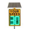 Solar Powered LED Radar Speed Limit Sign - Dual Color Display (Red & Green) for Highways & Streets, 60x90cm Radar Feedback Traffic Sign view 1