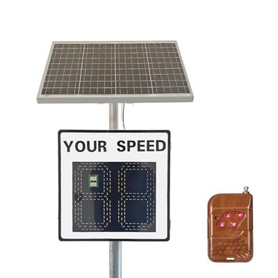 Solar Radar Speed Limit Sign - LED Speed Feedback Display, IP65 Waterproof Road Safety Detector with Solar Panel & Remote Control, 60x90cm for Enhanced Traffic Management