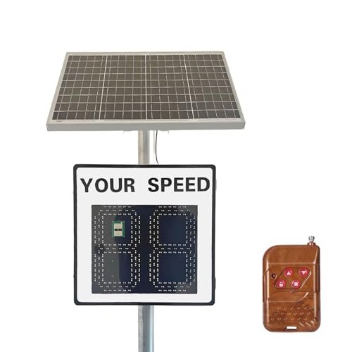 Solar Radar Speed Limit Sign - LED Speed Feedback Display, IP65 Waterproof Road Safety Detector with Solar Panel & Remote Control, 60x90cm for Enhanced Traffic Management
