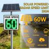 Solar Radar Speed Limit Sign - LED Speed Feedback Display, IP65 Waterproof Road Safety Detector with Solar Panel & Remote Control, 60x90cm for Enhanced Traffic Management view 2