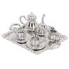 Mini Tea Set Metal 1/12 Scaled Simulation Lifelike Miniature Tea Cup Tray Kit for Dollhouse Durable Metal Material Complete Kit with Teapot Cups Plates view 1