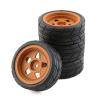 1 Set of 1/10 Tires 65x26mm Suitable for H-P-I TA-Miya Kyo-Sho K-en Block Suitable for 1965 Mustang Model Wheels(Orange) view 1