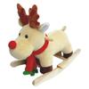 EEBABUO Soft Plush Rocking Horse for Toddlers 1-3 Years | Baby Rocking Animal Toy with Lullaby Music, Hand Puppets & Safety Belt | Indoor Ride-On Rocker Toy for 1,2,3 Year Old Boys Girls