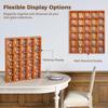 2 Pcs 30-Slot Wooden Shot Glass Display Cases, Wall-Mount or Freestanding Rustic Organizer Shelves view 2