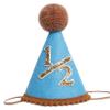 KOJIN 1/2 Birthday Hat For Boy - Blue half/1/2 Birthday Decorations, Boho Half Crown, Cake Smash Photo Prop (Golden) view 1
