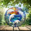 10-Inch Metal Wind Spinner Four Dolphins 3D Marine Life Wind Spinner, Unique Metal Hanging Kinetic Wind Sculpture Ornament Gifts for Women Yard Art Garden Patio Lawn Indoor Outdoor Decor view 2