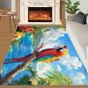 4x5 Parrot Area Rugs - Macaw Rug for Entryway, Tropical Coastal Landscape Washable Entry Way Rugs Kids Carpet for Inside House Playroom Living Room End Table Nursery view 2
