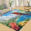 4x5 Parrot Area Rugs - Macaw Rug for Entryway, Tropical Coastal Landscape Washable Entry Way Rugs Kids Carpet for Inside House Playroom Living Room End Table Nursery view 3