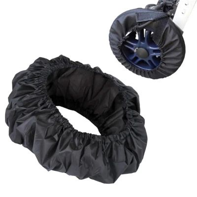 8pcs Baby Stroller Wheel Cover Dustproof Kid Wheelchair Protector Pushchair Accessory(Large Black)