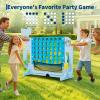 Giant 4 in a Row Connect Game, 4-Level Adjustable Height 4-to-Score Giant Game with Quick-Release Slider, 4-in-1 Game with 42 Jumbo Rings, Golf, Basketball & Ring Toss, for Holiday Party & Family Game view 4