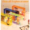 5-Pack Blind Box Display Case, Colorful 5mm Acrylic Display Box with Rotating Card Slot, Figure Stand for Blind Box Figures and Character Cards view 2