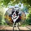 10-Inch Metal Wind Spinner Border Collie in Autumn 3D Dog Wind Spinner, Unique Metal Hanging Kinetic Wind Sculpture Ornament Gifts for Women Yard Art Garden Patio Lawn Indoor Outdoor Decor view 2