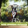 10-Inch Metal Wind Spinner Border Collie in Autumn 3D Dog Wind Spinner, Unique Metal Hanging Kinetic Wind Sculpture Ornament Gifts for Women Yard Art Garden Patio Lawn Indoor Outdoor Decor view 4