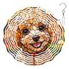 10-Inch Metal Wind Spinner Apricot Poodle 3D Dog Wind Spinner, Unique Metal Hanging Kinetic Wind Sculpture Ornament Gifts for Women Yard Art Garden Patio Lawn Indoor Outdoor Decor view 1