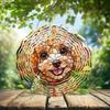 10-Inch Metal Wind Spinner Apricot Poodle 3D Dog Wind Spinner, Unique Metal Hanging Kinetic Wind Sculpture Ornament Gifts for Women Yard Art Garden Patio Lawn Indoor Outdoor Decor view 2