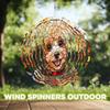 10-Inch Metal Wind Spinner Apricot Poodle 3D Dog Wind Spinner, Unique Metal Hanging Kinetic Wind Sculpture Ornament Gifts for Women Yard Art Garden Patio Lawn Indoor Outdoor Decor view 4