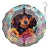 10-Inch Metal Wind Spinner Dachshund with Butterflies 3D Dog Wind Spinner, Unique Metal Hanging Kinetic Wind Sculpture Ornament Gifts for Women Yard Art Garden Patio Lawn Indoor Outdoor Decor view 1