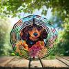 10-Inch Metal Wind Spinner Dachshund with Butterflies 3D Dog Wind Spinner, Unique Metal Hanging Kinetic Wind Sculpture Ornament Gifts for Women Yard Art Garden Patio Lawn Indoor Outdoor Decor view 2