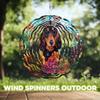 10-Inch Metal Wind Spinner Dachshund with Butterflies 3D Dog Wind Spinner, Unique Metal Hanging Kinetic Wind Sculpture Ornament Gifts for Women Yard Art Garden Patio Lawn Indoor Outdoor Decor view 4