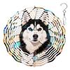 10-Inch Metal Wind Spinner Heterochromatic Eyes Husky 3D Dog Wind Spinner, Unique Metal Hanging Kinetic Wind Sculpture Ornament Gifts for Women Yard Art Garden Patio Lawn Indoor Outdoor Decor view 1
