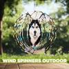 10-Inch Metal Wind Spinner Heterochromatic Eyes Husky 3D Dog Wind Spinner, Unique Metal Hanging Kinetic Wind Sculpture Ornament Gifts for Women Yard Art Garden Patio Lawn Indoor Outdoor Decor view 4