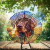 10-Inch Metal Wind Spinner Brown Labrador in Sunset 3D Dog Wind Spinner, Unique Metal Hanging Kinetic Wind Sculpture Ornament Gifts for Women Yard Art Garden Patio Lawn Indoor Outdoor Decor view 2