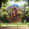 10-Inch Metal Wind Spinner Brown Labrador in Sunset 3D Dog Wind Spinner, Unique Metal Hanging Kinetic Wind Sculpture Ornament Gifts for Women Yard Art Garden Patio Lawn Indoor Outdoor Decor view 4