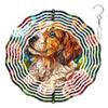 10-Inch Metal Wind Spinner Spaniel Puppy and Flowers 3D Dog Wind Spinner, Unique Metal Hanging Kinetic Wind Sculpture Ornament Gifts for Women Yard Art Garden Patio Lawn Indoor Outdoor Decor view 1