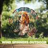 10-Inch Metal Wind Spinner Spaniel Puppy and Flowers 3D Dog Wind Spinner, Unique Metal Hanging Kinetic Wind Sculpture Ornament Gifts for Women Yard Art Garden Patio Lawn Indoor Outdoor Decor view 4