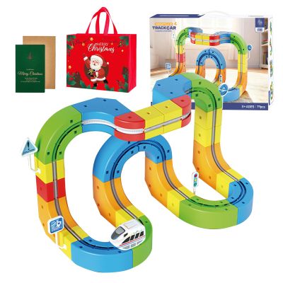 2026 Track Fusion Train Set, 3D Infinity Track Trackfusion Train, Electric Magnetic Monorail Race Track Fusion Toy for Kids (83PCS)