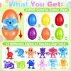 24 Pack Prefilled Easter Eggs with Animals Suction Cup Toys, Easter Basket Stuffers Fillers Window Bath Toys Easter Hunt Party Favors, Surprise Egg Gifts for Kids Toddler view 2